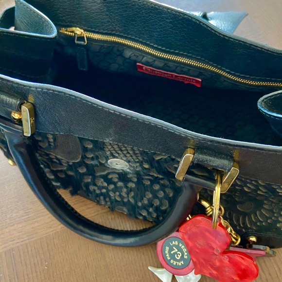 Leather and fur Christian Lacroix purse. - Picture 3 of 4